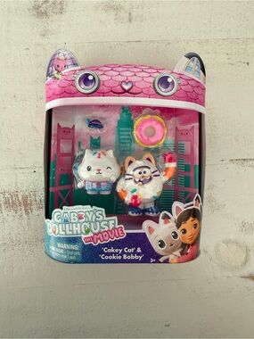 NIB Gabby's Dollhouse The Movie Cakey Cat & Cookie Bobby Toy Set